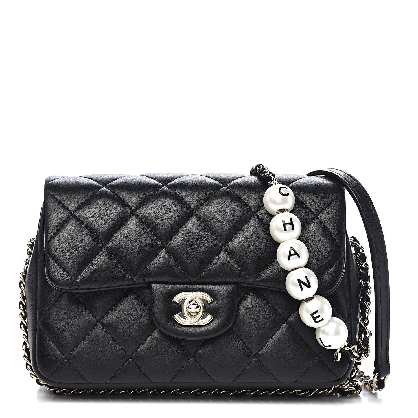 Lambskin Quilted Small My Precious Flap Black