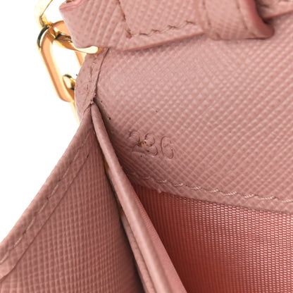 Prada Saffiano Metal Oro Chain Wallet Orchidea 6 of 8