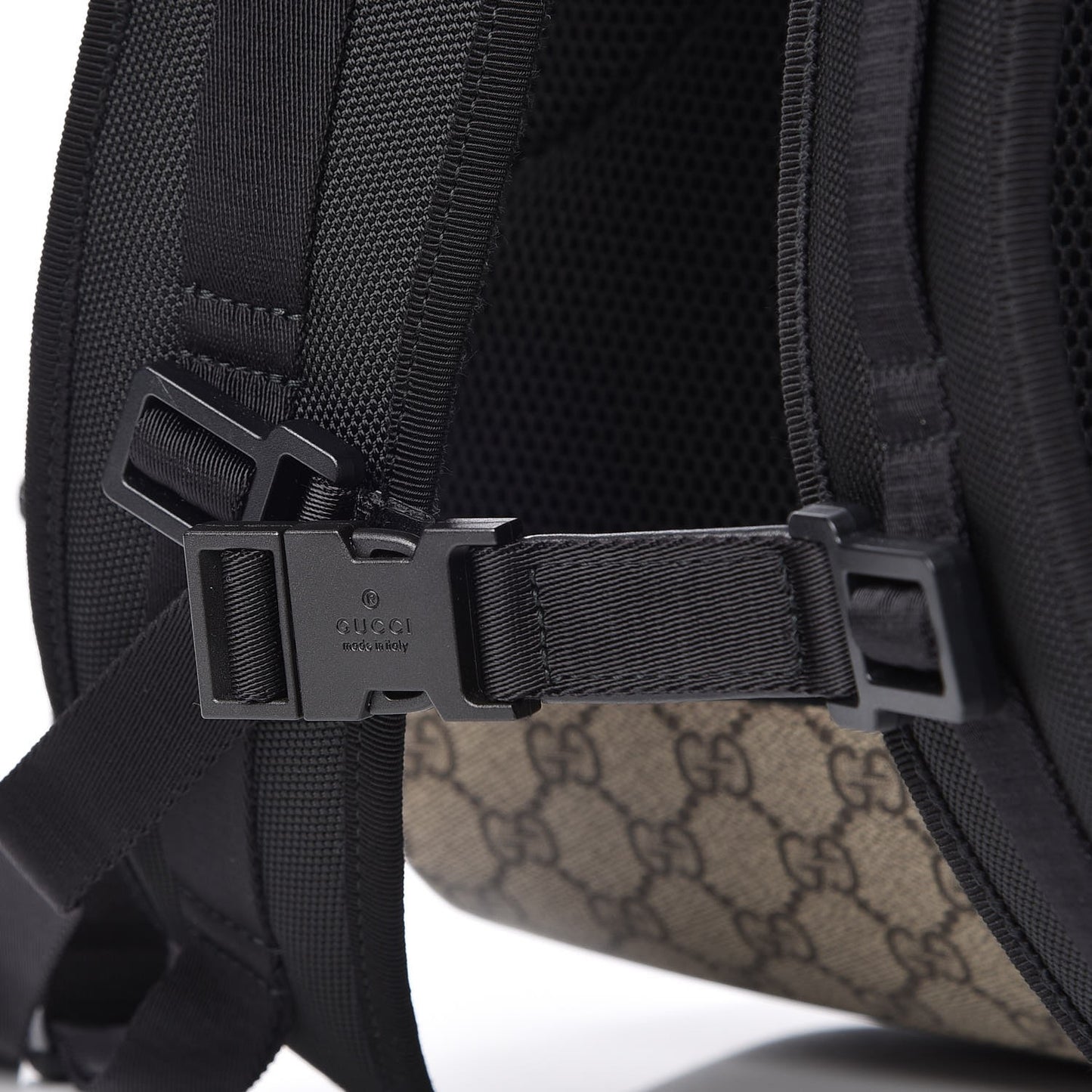 GG Supreme Monogram Web Dome Backpack Black