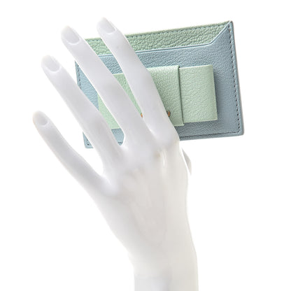 Miu Miu Goatskin Madras Card Case Lago Rugiada 2 of 9