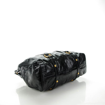 Miu Miu Vitello Lux Gathered Tote Black 4 of 8