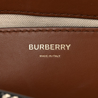 Burberry Calfskin Exaggerated Check Note Crossbody Bag Dark Birch Brown 6 of 11