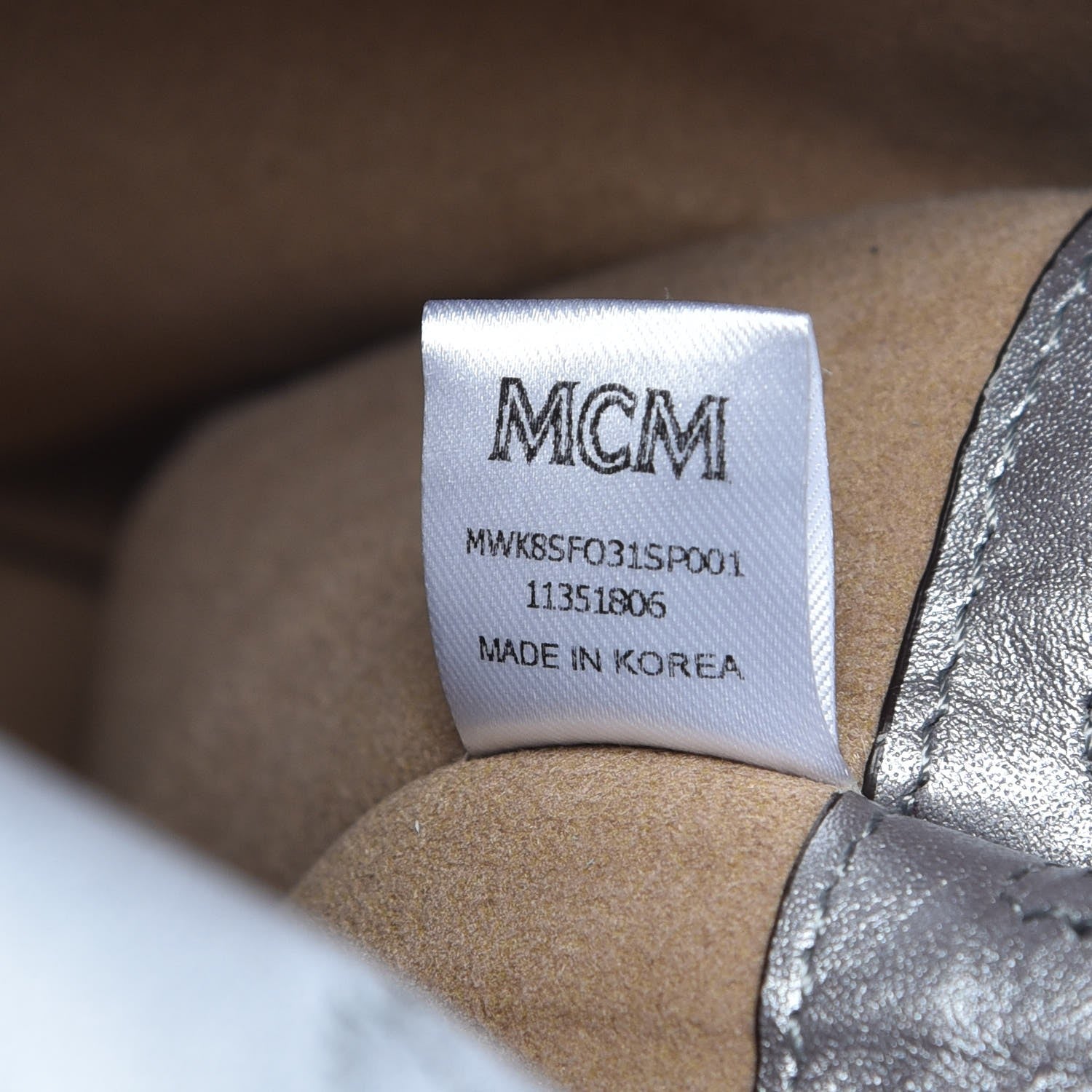 MCM Metallic Pebbled Calfskin Medium Milla Backpack Silver 6 of 7