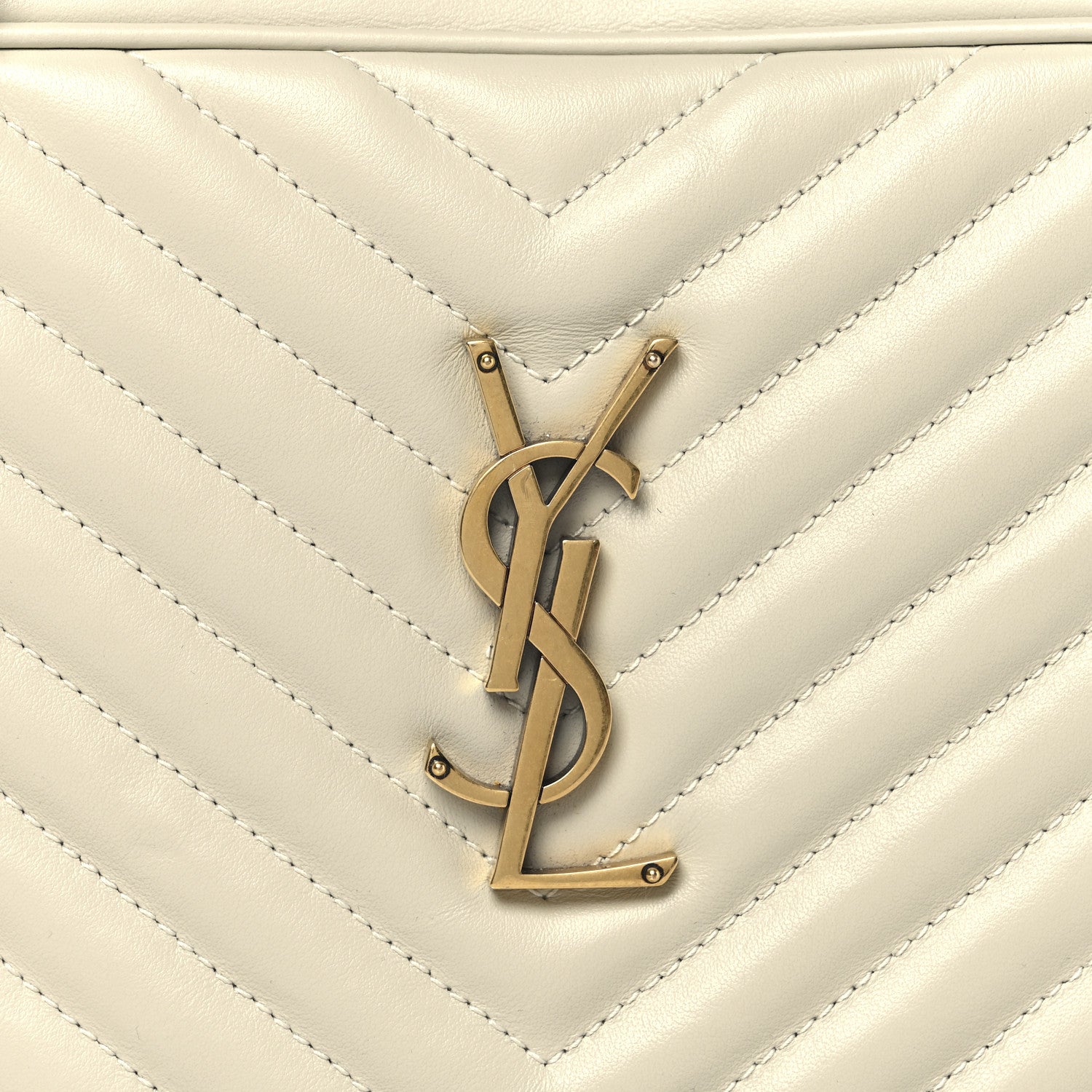 Saint Laurent Calfskin Matelasse Monogram Lou Camera Bag Crema Soft 8 of 10