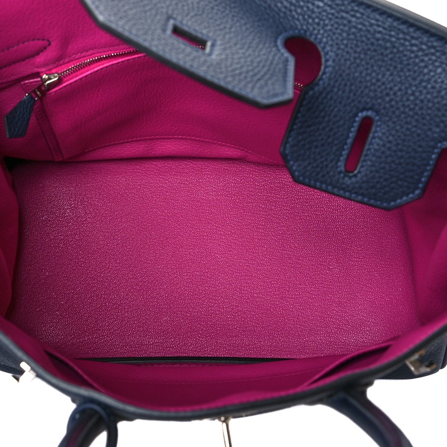 Togo Verso Birkin 30 Bleu Nuit Rose Pourpre