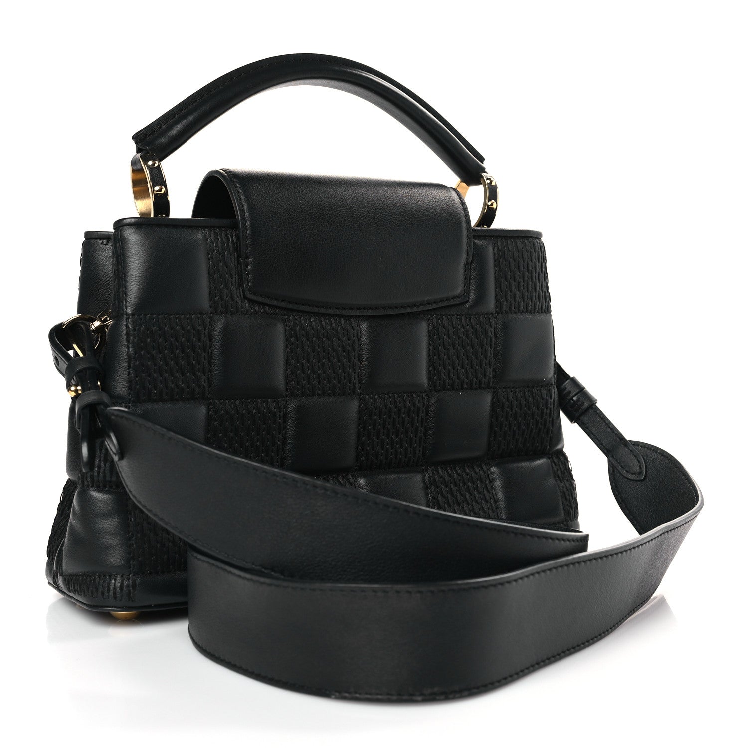 Louis Vuitton Lambskin Damier Quilt Capucines BB Matte Black 3 of 8