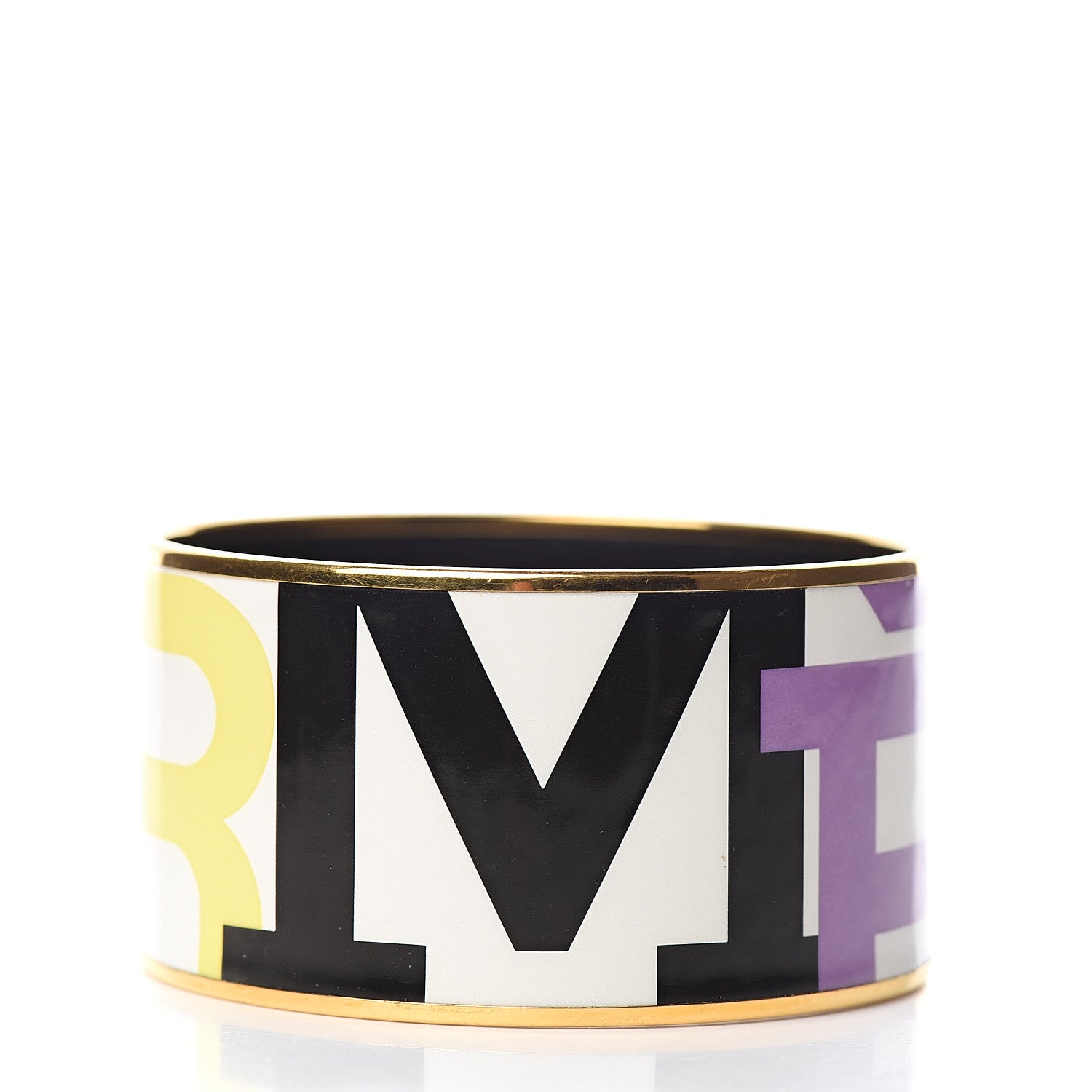 Hermes Enamel Printed Extra Wide Capitales Bracelet 70 2 of 4