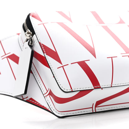 Valentino Garavani Calfskin Mens VLTN Belt Bag White Red 7 of 8