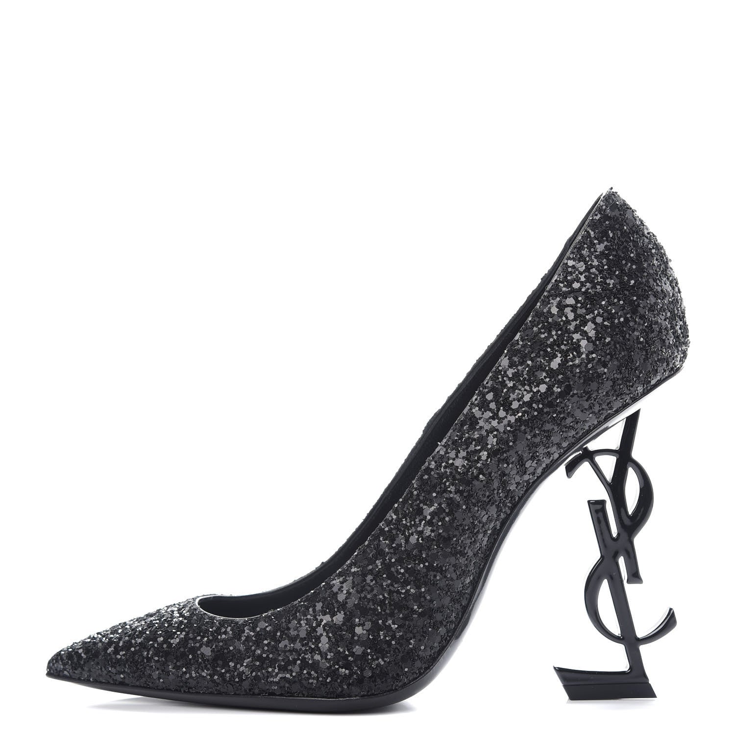 Saint Laurent Glitter Opyum 100 Pumps 37 Black 1 of 11