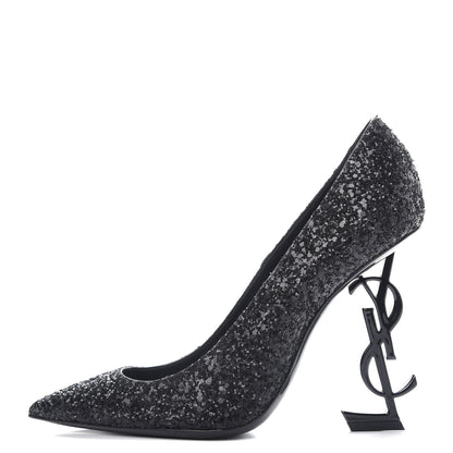 Saint Laurent Glitter Opyum 100 Pumps 37 Black 1 of 11