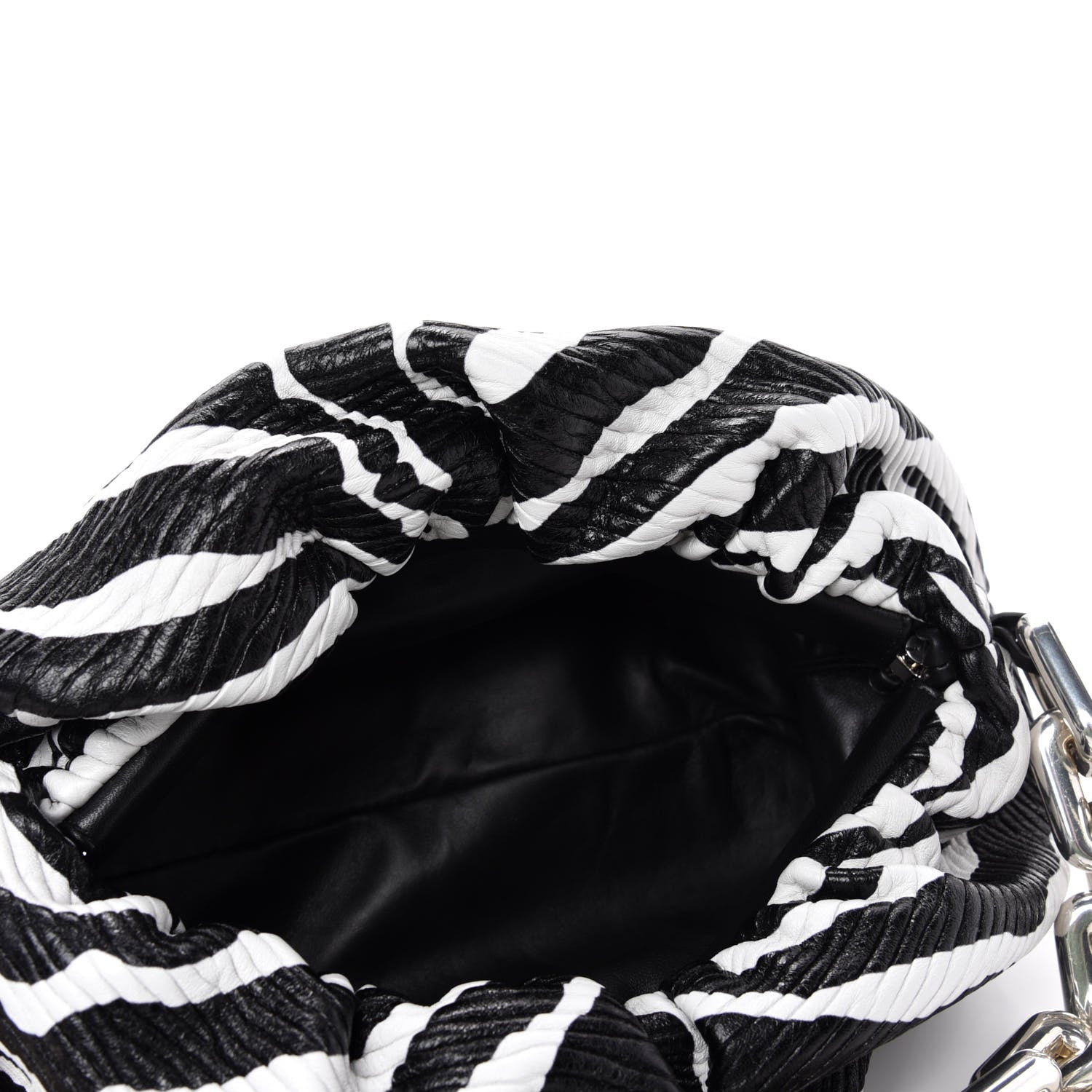 Bottega Veneta Nappa Zebra Print The Pouch Chain White Black 5 of 11
