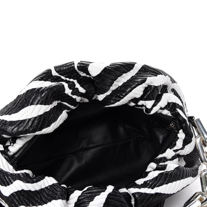 Bottega Veneta Nappa Zebra Print The Pouch Chain White Black 5 of 11