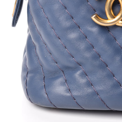 Chanel Calfskin Chevron Quilted Surpique Tote Blue 9 of 15