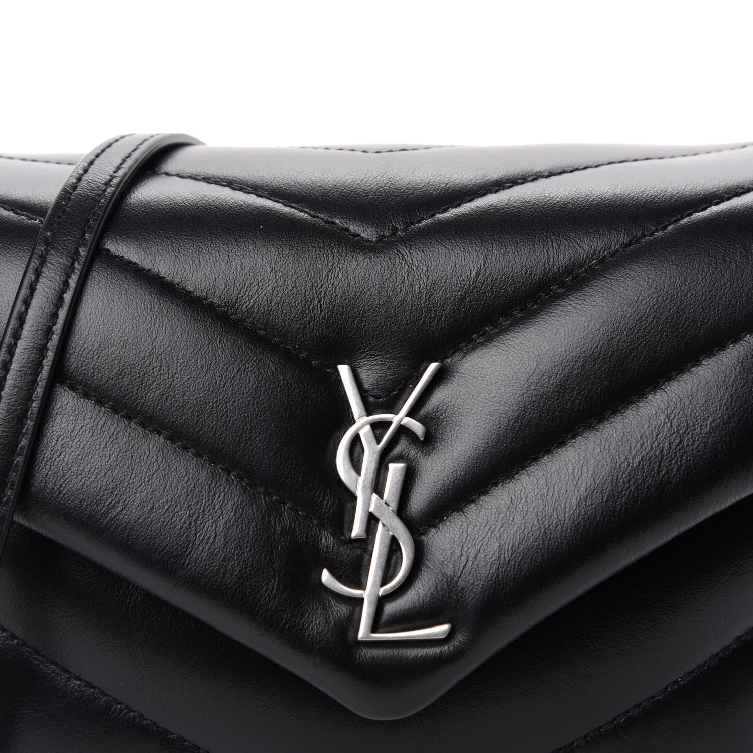 Saint Laurent Calfskin Y Quilted Monogram Toy Loulou Crossbody Bag Black 11 of 11