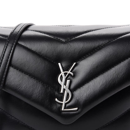 Saint Laurent Calfskin Y Quilted Monogram Toy Loulou Crossbody Bag Black 11 of 11
