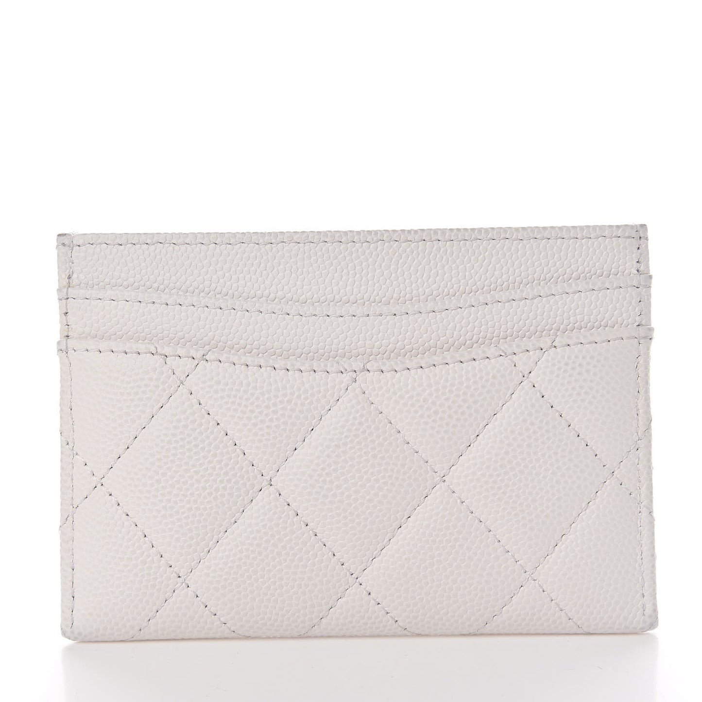Caviar Quilted Card Holder White