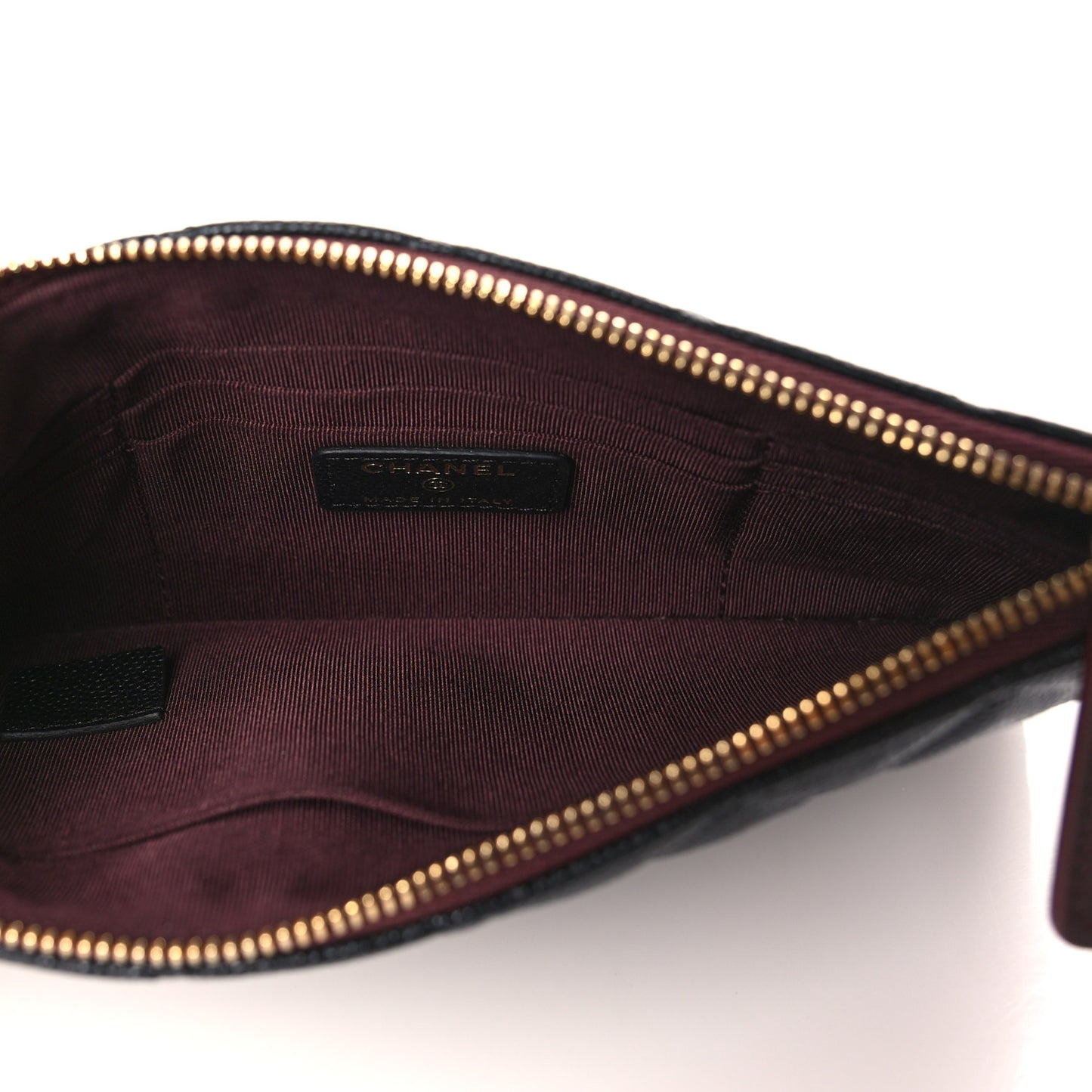 Caviar Quilted Cosmetic Case Black