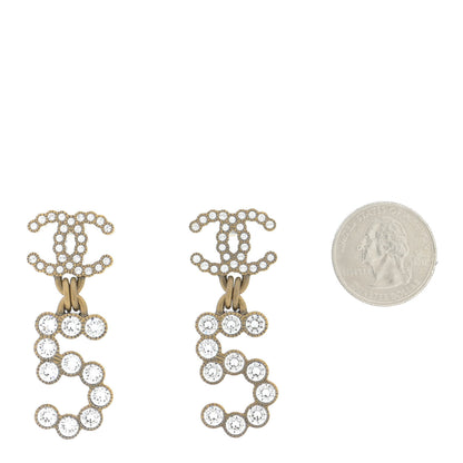 Chanel Metal Crystal City of Lights No 5 Drop Earrings Gold 2 of 5