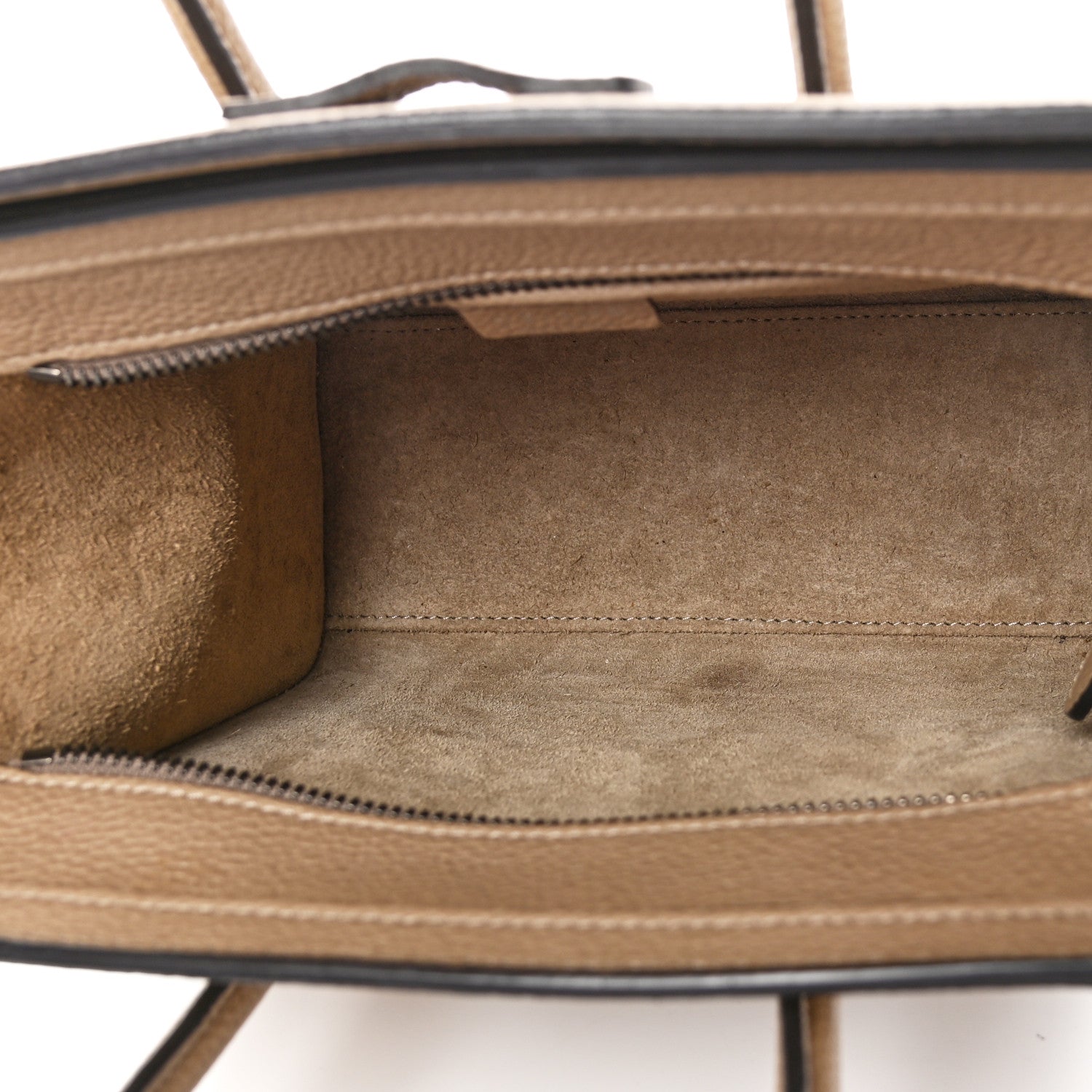 Celine Drummed Calfskin Nano Luggage Dune 4 of 8
