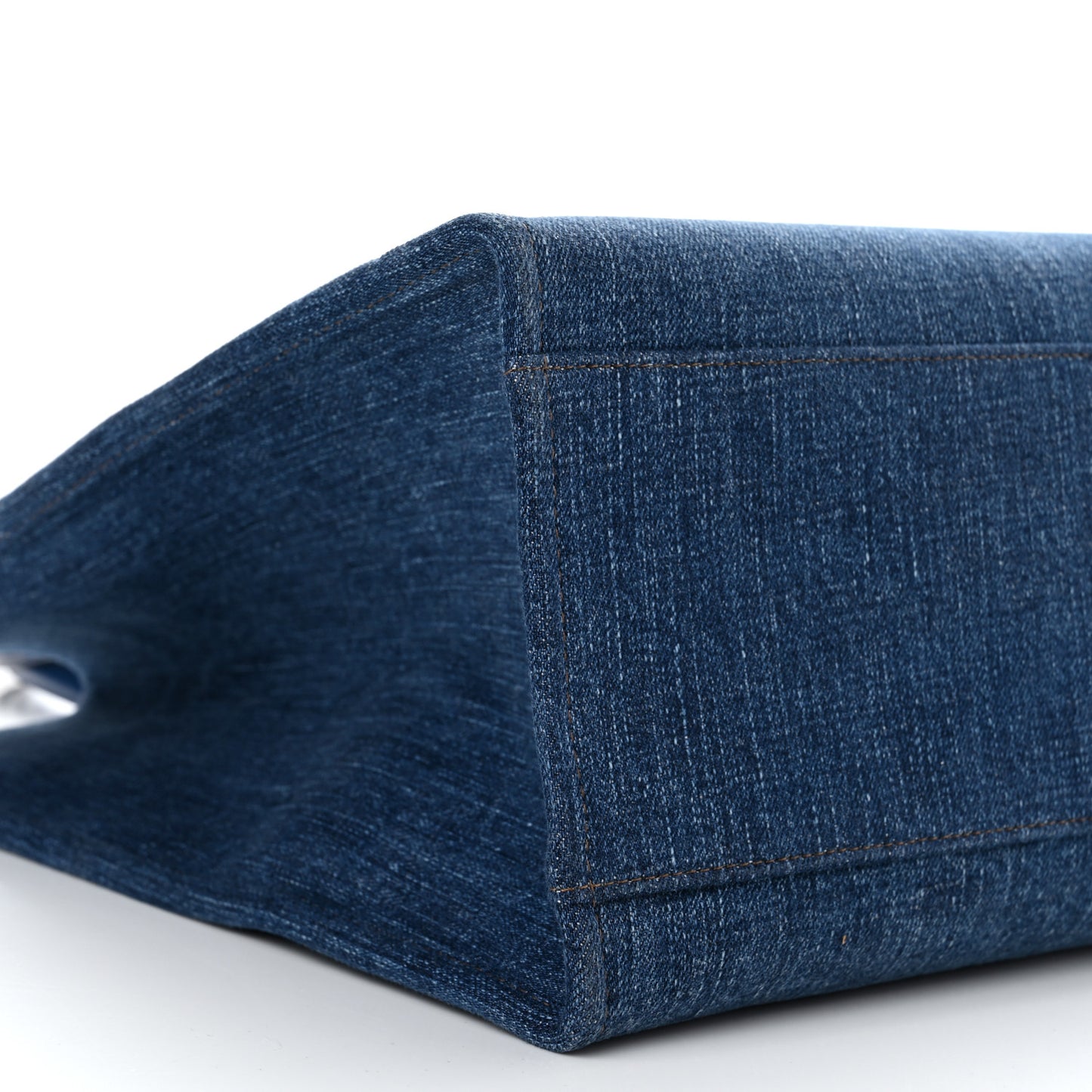 Denim Calfskin La Medusa Tote Bag Blue