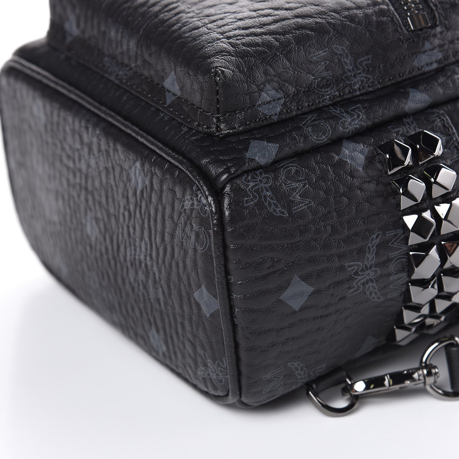 MCM Visetos Studded X-Mini Bebe Boo Backpack Black 9 of 9