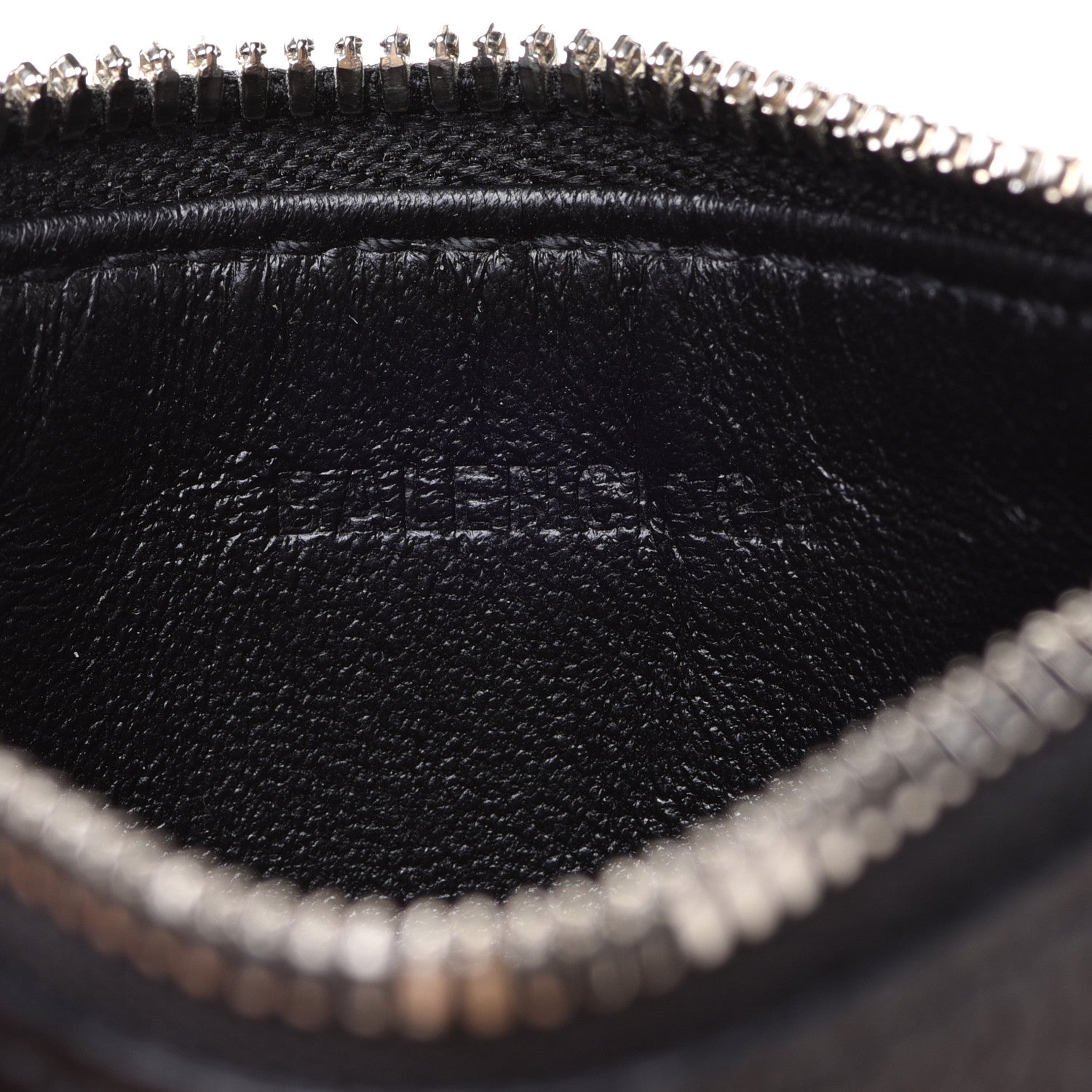 Balenciaga Grained Calfskin Logo Cash Long Coin Card Holder Black White 6 of 8
