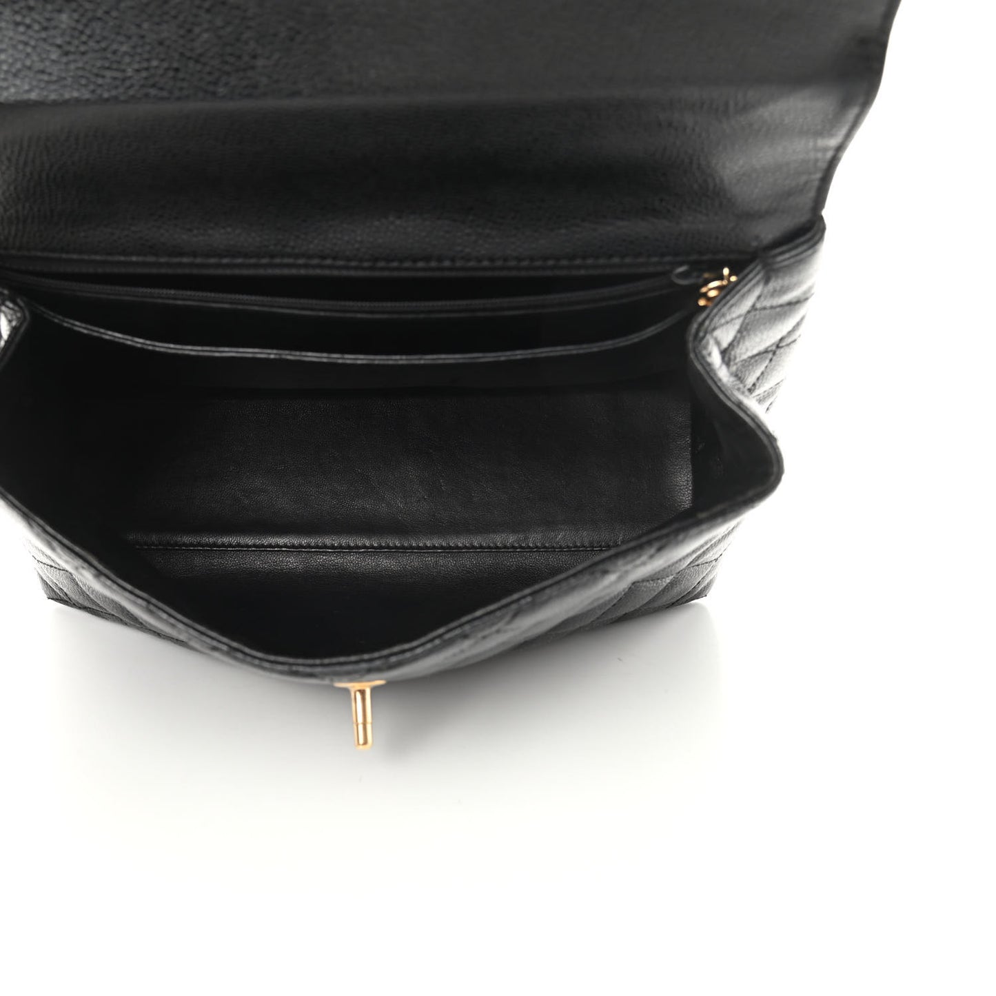 Caviar Quilted Jumbo Kelly Flap Black