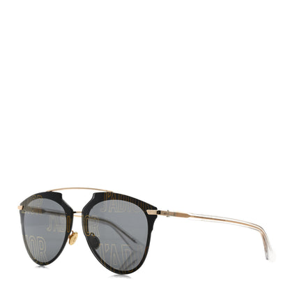 Christian Dior Reflected Prism Mirrored Sunglasses Black Gold 1 of 10