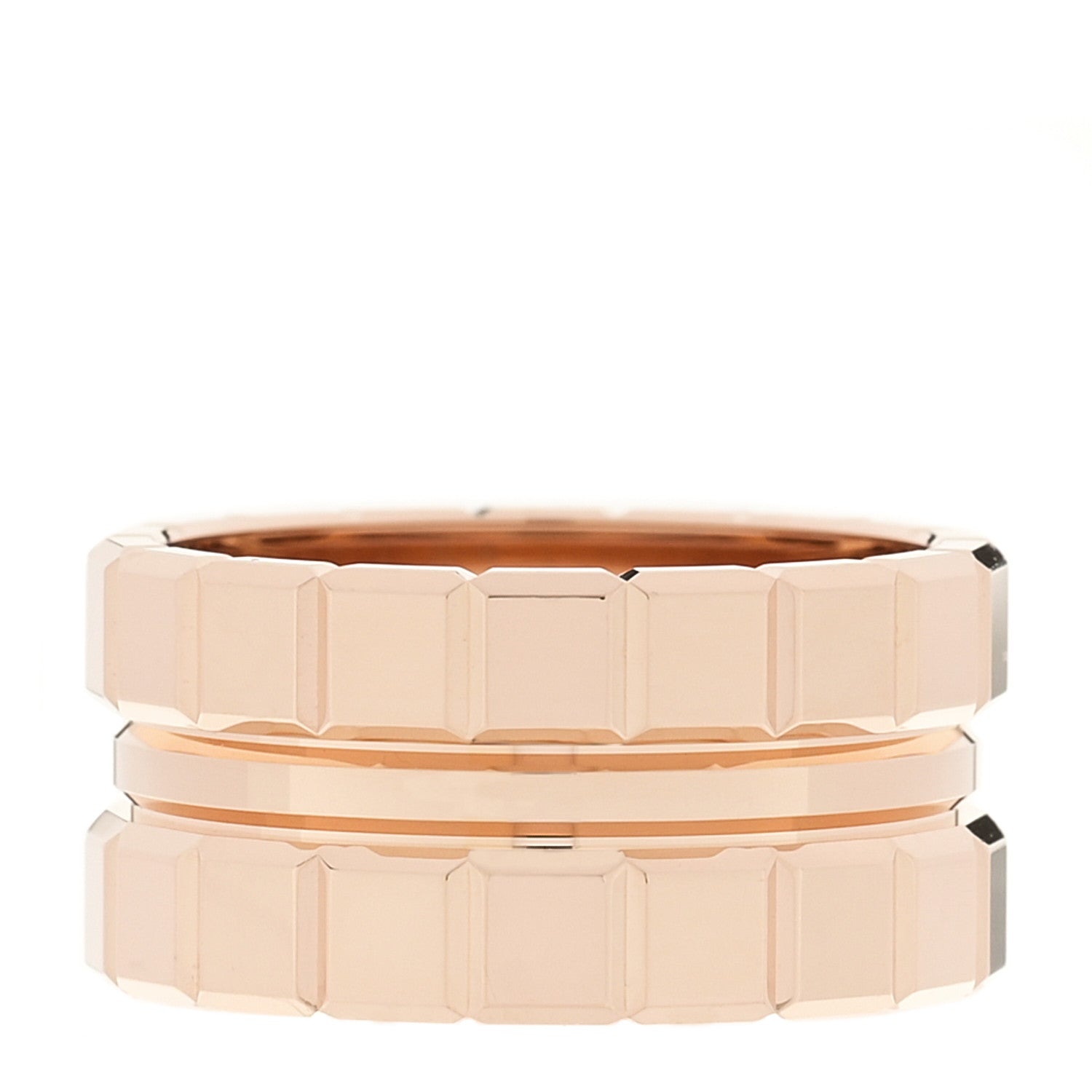 Chopard 18K Rose Gold Ice Wide 3 Band Ring 55 7.25 3 of 5