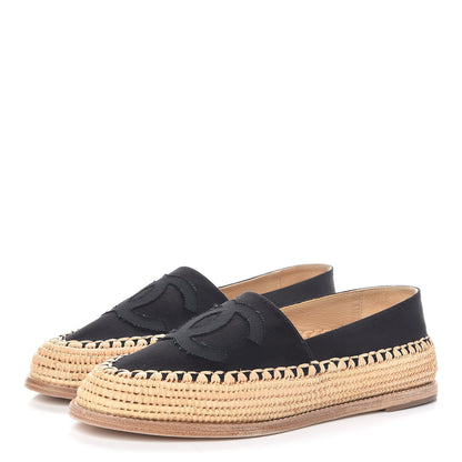 Chanel Satin Grosgrain CC Espadrilles 38 Black 3 of 11