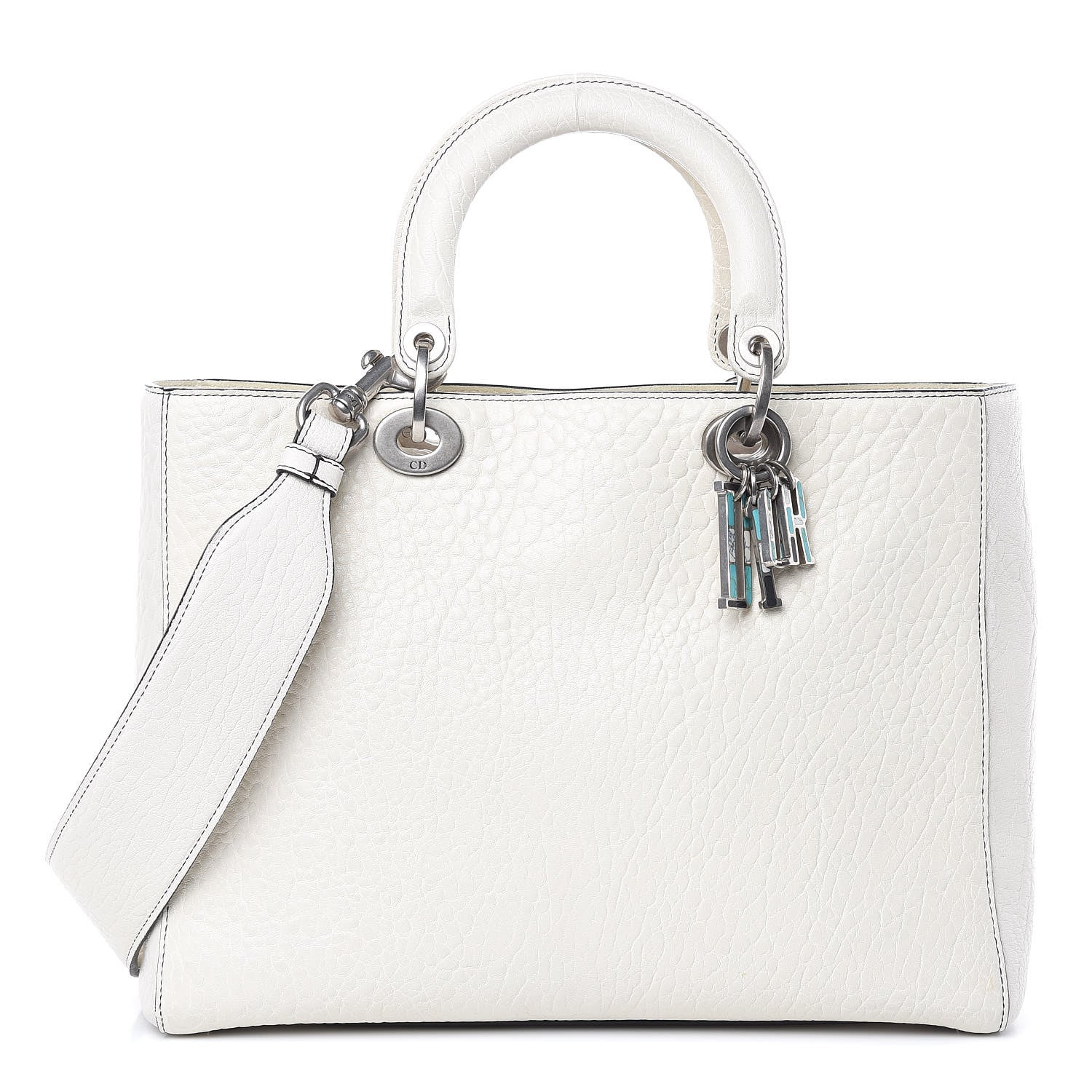 Christian Dior Grained Lambskin Large Lady Dior Off White 1 of 11