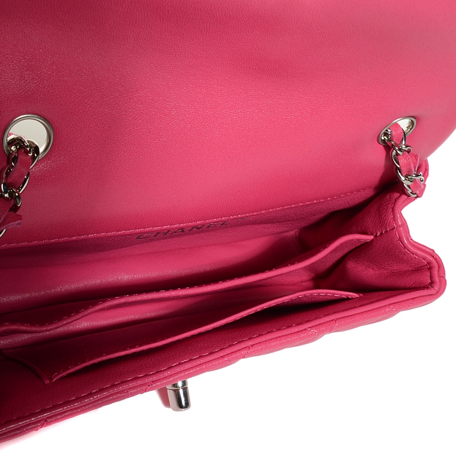 Chanel Lambskin Quilted Extra Mini Flap Dark Pink 6 of 9