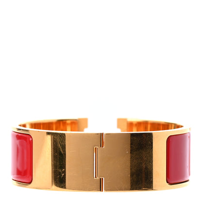 Hermes Enamel Wide Clic Clac H Bracelet PM Red 3 of 4