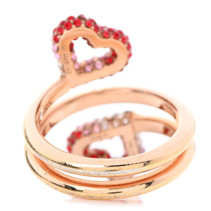 Louis Vuitton Swarovski LV and V Heart Strass Ring M Rose Gold 3 of 5