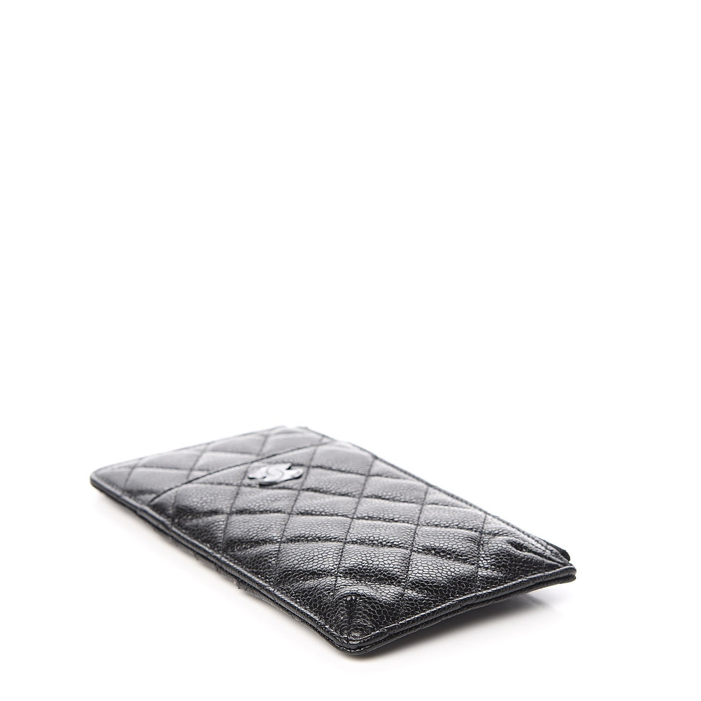 Caviar Quilted Classic Flat Wallet Pouch So Black