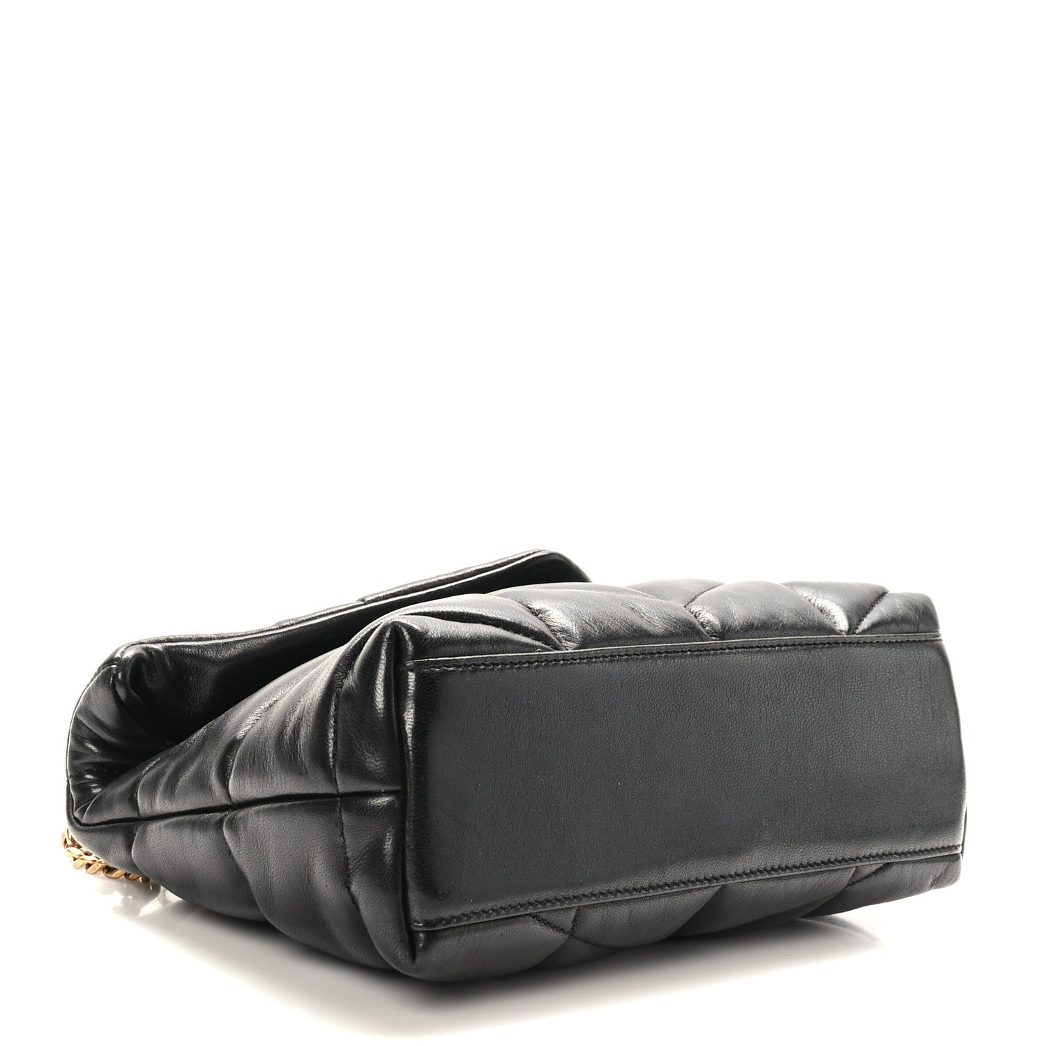 Saint Laurent Lambskin Quilted Toy Loulou Puffer Monogram Chain Satchel Black 4 of 9