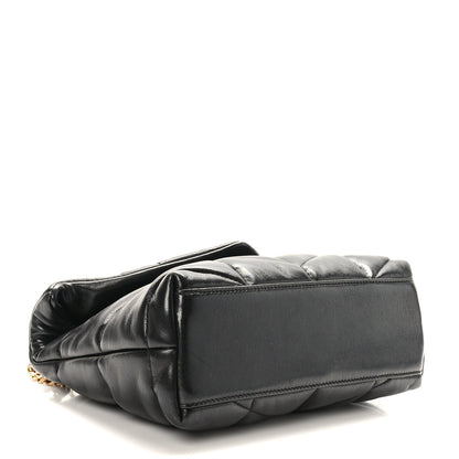 Saint Laurent Lambskin Quilted Toy Loulou Puffer Monogram Chain Satchel Black 4 of 9
