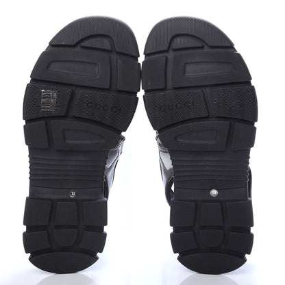 Gucci X SEGA Nappa Mesh Mens Aguru Sandals 13 Loess Black 5 of 9