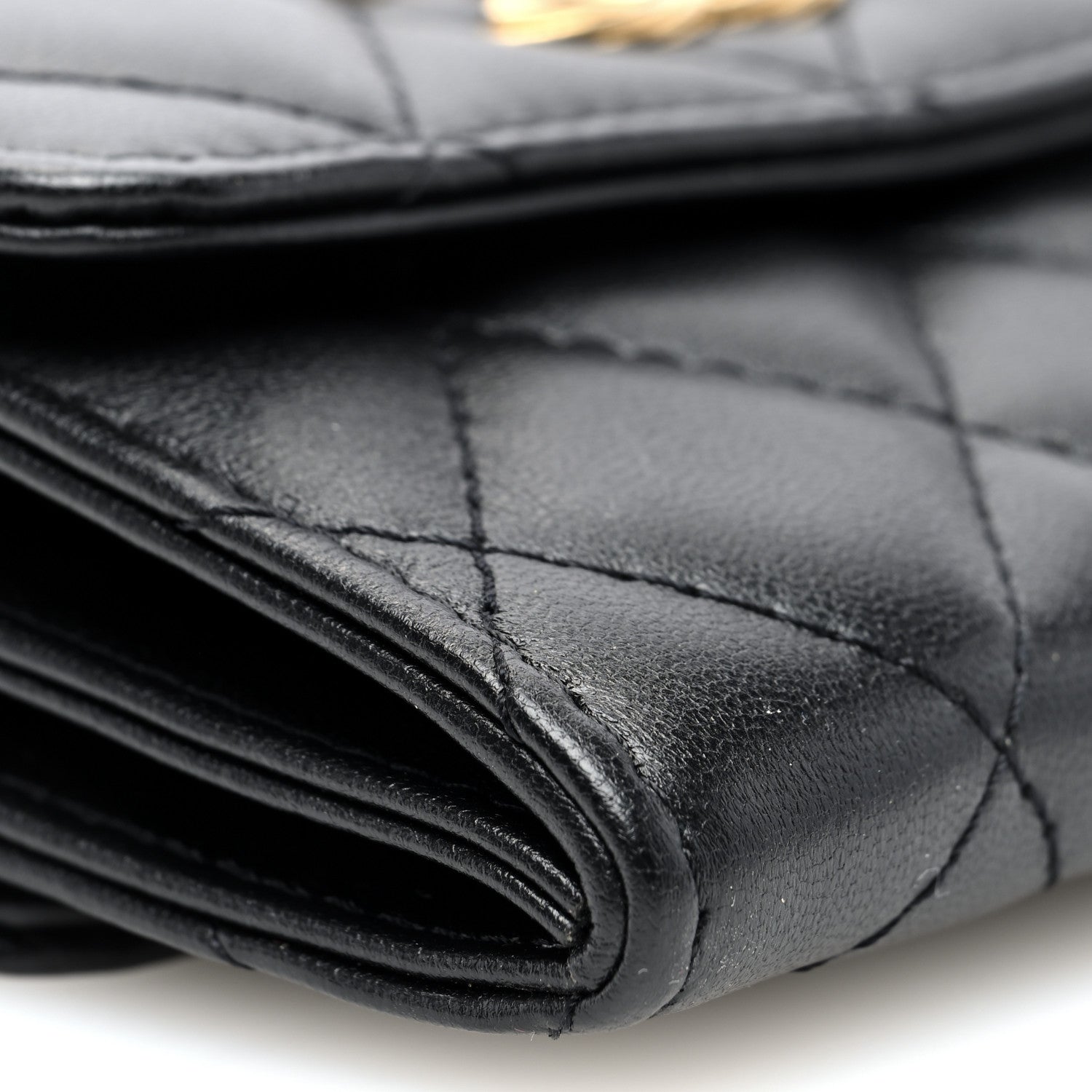 Chanel Lambskin Quilted Card Holder with Chain Black 9 of 10