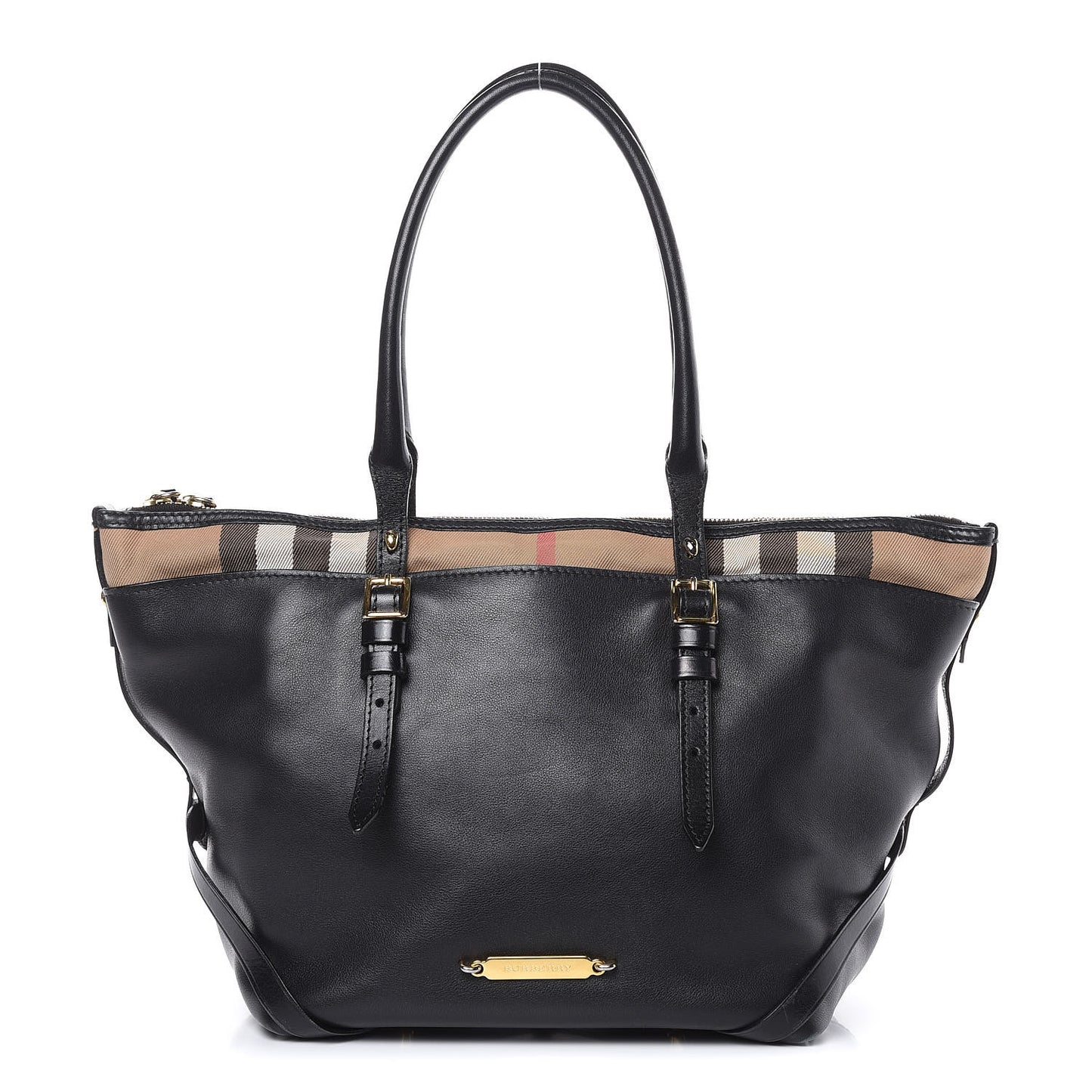 Calfskin House Check Small Salisbury Tote Black