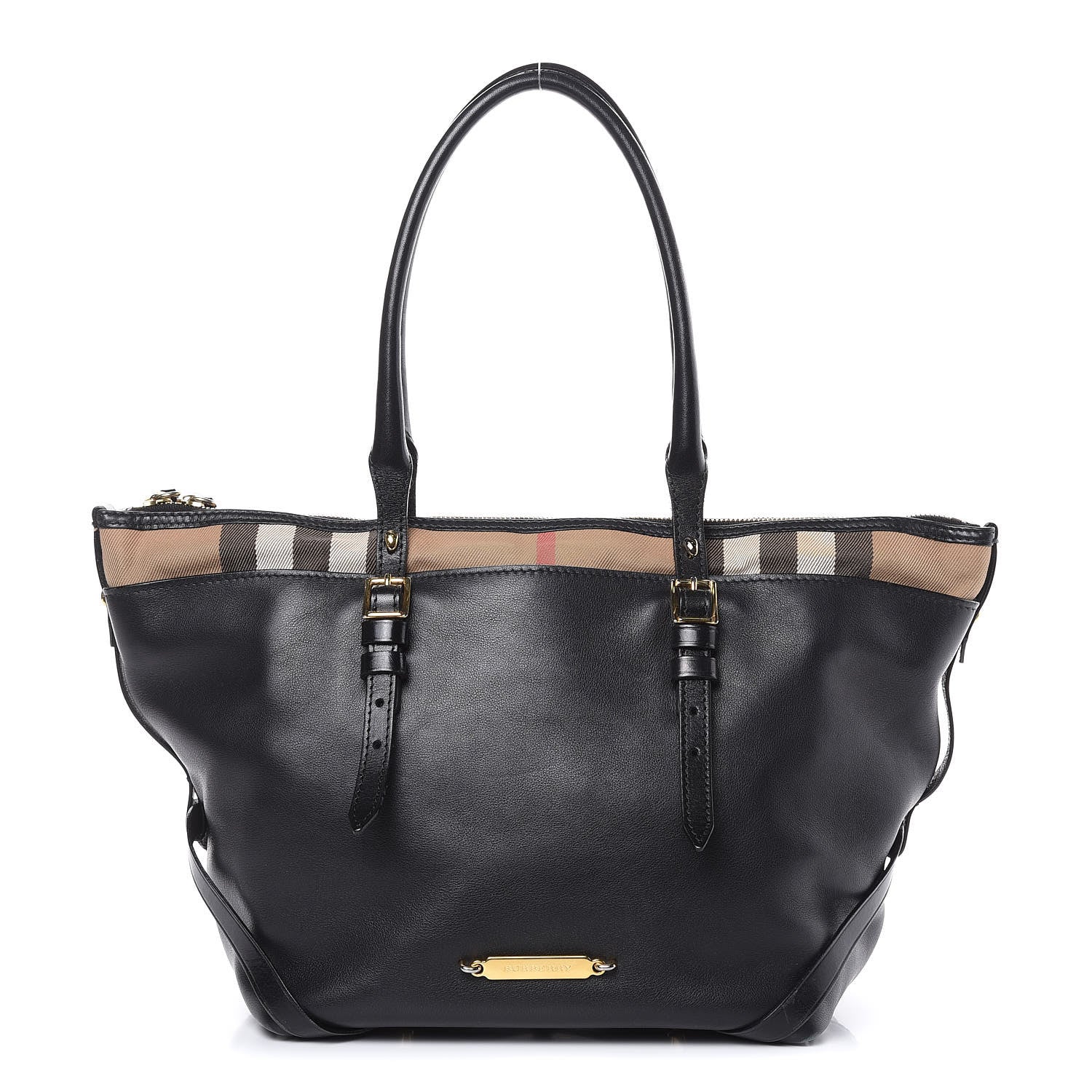 Burberry Calfskin House Check Small Salisbury Tote Black 1 of 15