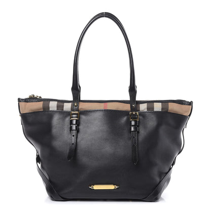 Burberry Calfskin House Check Small Salisbury Tote Black 1 of 15