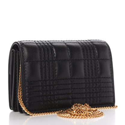 Burberry Lambskin Quilted Card Case With Detachable Strap Black 3 of 10