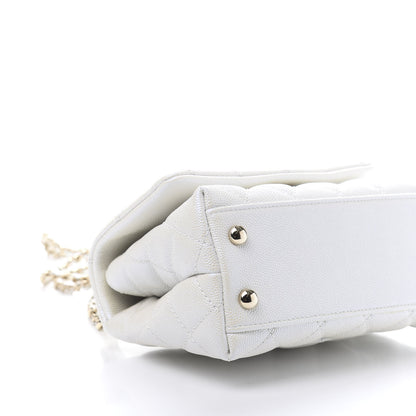 Chanel Iridescent Caviar Quilted Extra Mini Coco Handle Flap Ivory 7 of 11