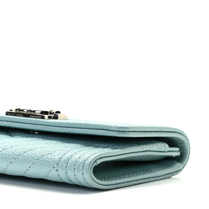 Chanel Caviar Chevron Quilted Boy Card Holder Light Blue 5 of 10