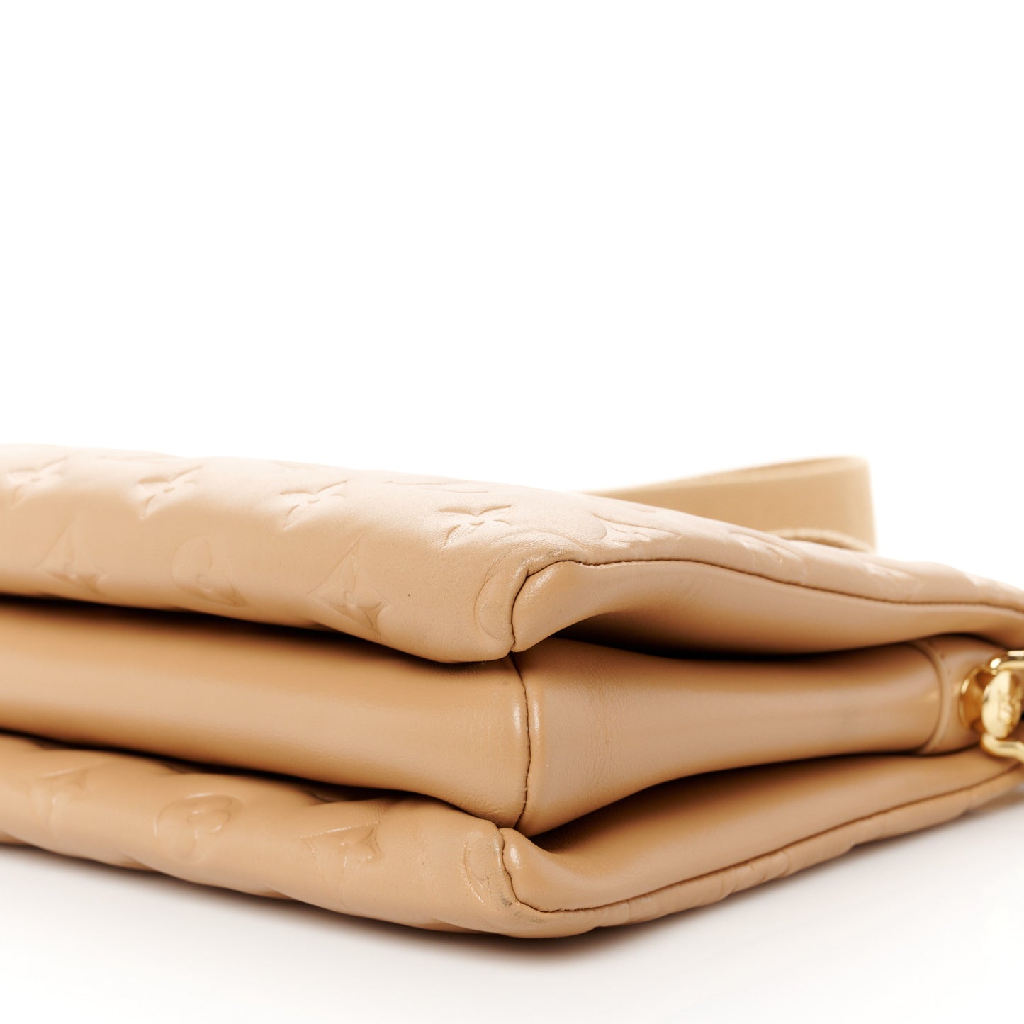Lambskin Embossed Monogram Coussin PM Camel