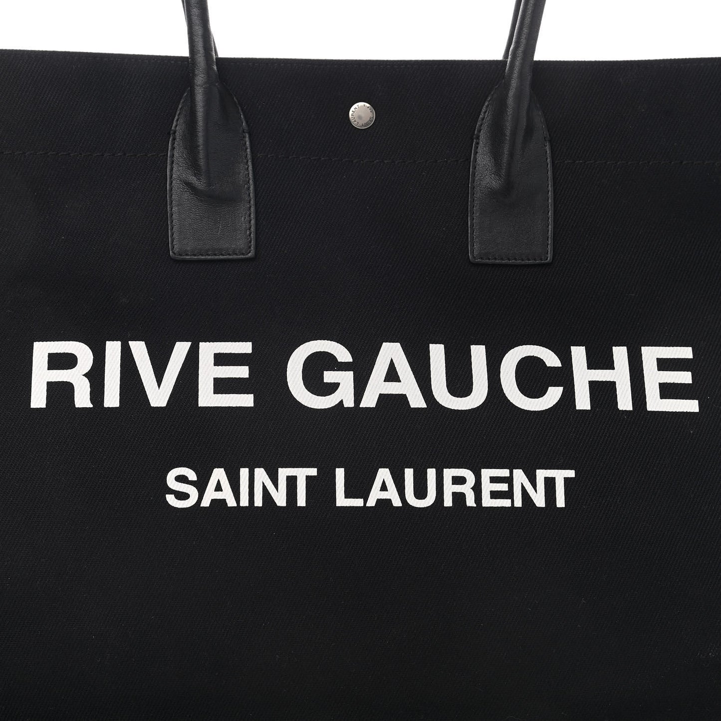 Linen Calfskin Rive Gauche Tote Black