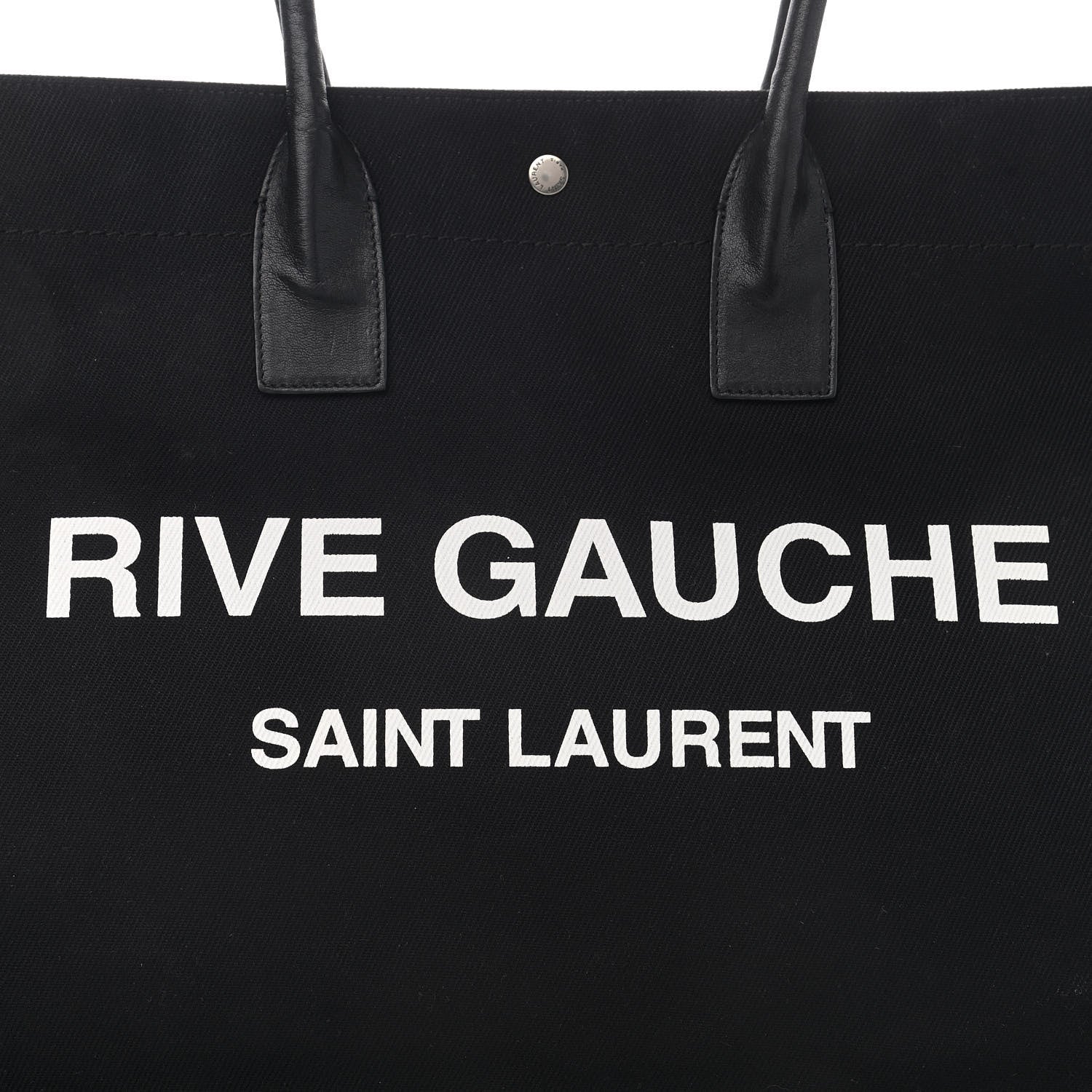 Saint Laurent Linen Calfskin Rive Gauche Tote Black 8 of 17