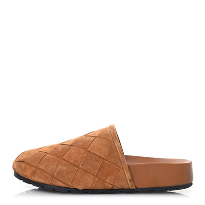 Bottega Veneta Suede Intrecciato Reggie Mules 38 Caramel 1 of 17