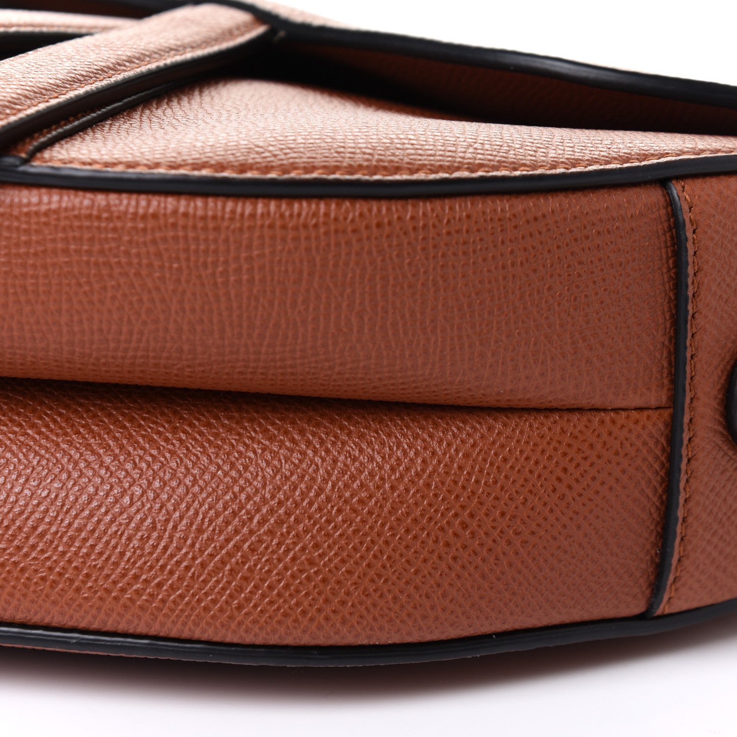Christian Dior Grained Calfskin Saddle Bag Camello 10 of 10